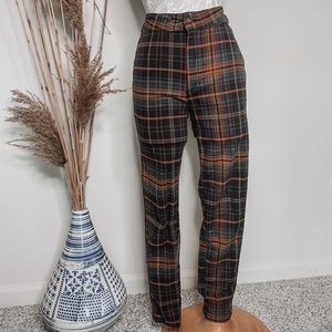 High Waisted Plaid Pants